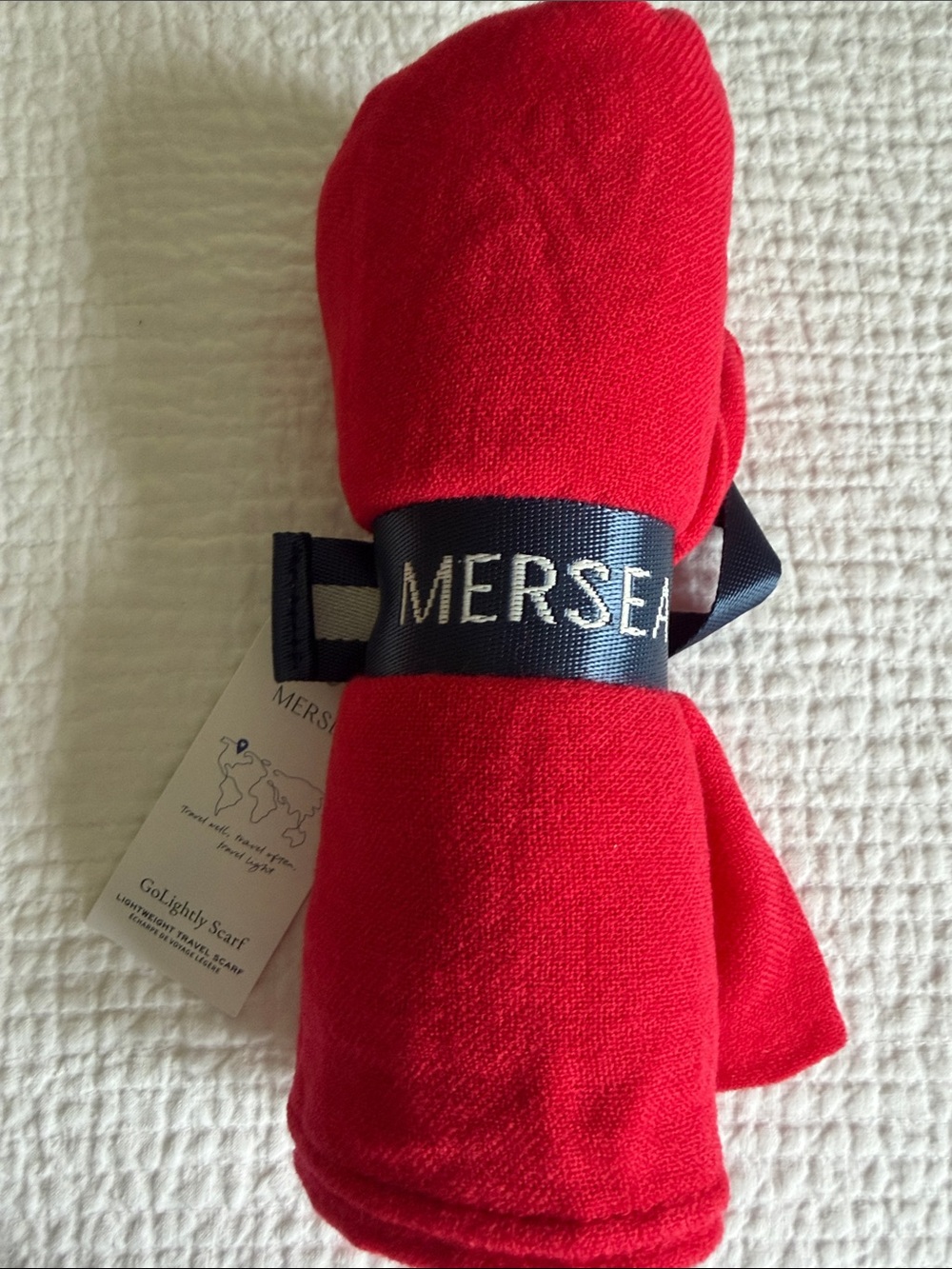 Mersea Red Lightweight Men’s Travel Scarf